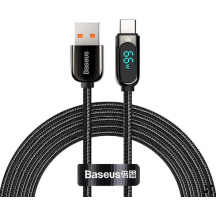 Cablu Baseus Display, Fast Charging Data Cable pt. smartphone, USB la USB Type-C 66W, braided, 1m, negru CASX020001
