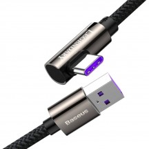 Cablu Baseus Legend Elbow, Fast Charging Data Cable pt. smartphone, USB la USB Type-C 66W, braided, 1m, negru CATCS-B01