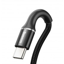 Cablu Baseus Halo, Fast Charging Data Cable pt. smartphone, USB la USB Type-C 2A, brodat, 2m, negru CATGH-C01