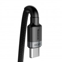 Cablu Baseus Cafule, Fast Charging Data Cable pt. smartphone, USB Type-C la USB Type-C PD2.0 20V/5A, brodat, 2m, gri+negru CATK