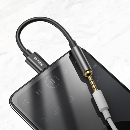 Cablu Baseus USB Type-C to Jack 3.5mm, lungime 10.5 cm, negru CATL54-01