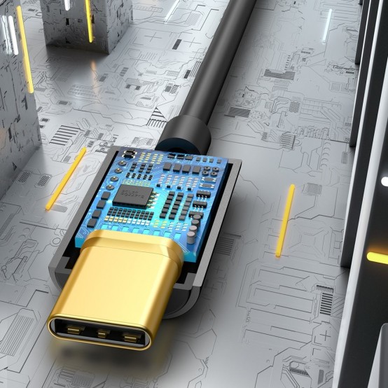 Cablu Baseus USB Type-C to Jack 3.5mm, lungime 10.5 cm, negru CATL54-01