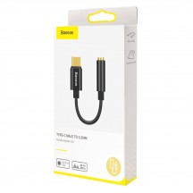 Cablu Baseus USB Type-C to Jack 3.5mm, lungime 10.5 cm, negru CATL54-01