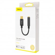 Cablu Baseus 1 x USB Type-C (T) la 1 x Jack 3.5mm (M), lungime cablu brodat 12 cm, gri CATL54-0G