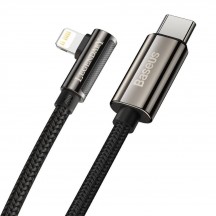 Cablu Baseus Legend Elbow, Fast Charging Data Cable pt. smartphone, USB Type-C la Lightning Iphone PD 20W, braided, 1m, negru C
