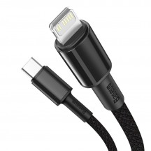 Cablu Baseus High Density Braided, Fast Charging Data Cable pt. smartphone, USB Type-C la Lightning Iphone PD 20W, braided, 1m,