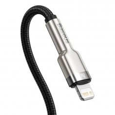 Cablu Baseus Cafule Metal, Fast Charging Data Cable pt. smartphone, USB Type-C la Lightning Iphone PD 20W, braided, 0.25m, negr 2