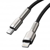 Cablu Baseus Cafule Metal, Fast Charging Data Cable pt. smartphone, USB Type-C la Lightning Iphone PD 20W, braided, 1m, negru C