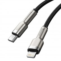 Cablu Baseus Cafule Metal, Fast Charging Data Cable pt. smartphone, USB Type-C la Lightning Iphone PD 20W, braided, 2m, negru C