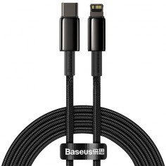 Cablu Baseus Tungsten Gold, Fast Charging Data Cable pt. smartphone, USB Type-C la Lightning Iphone 20W, braided, 1m, rezistent