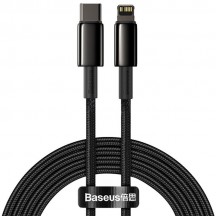 Cablu Baseus Tungsten Gold, Fast Charging Data Cable pt. smartphone, USB Type-C la Lightning Iphone 20W, braided, 1m, rezistent