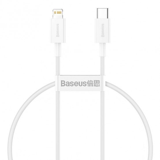 Cablu Baseus Superior, Fast Charging Data Cable pt. smartphone, USB Type-C la Lightning Iphone PD 20W, 0.25m, alb CATLYS-02