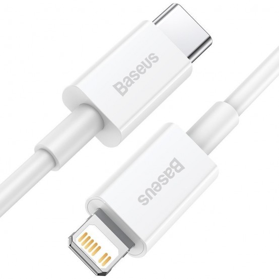 Cablu Baseus Superior, Fast Charging Data Cable pt. smartphone, USB Type-C la Lightning Iphone PD 20W, 1m, alb CATLYS-A02