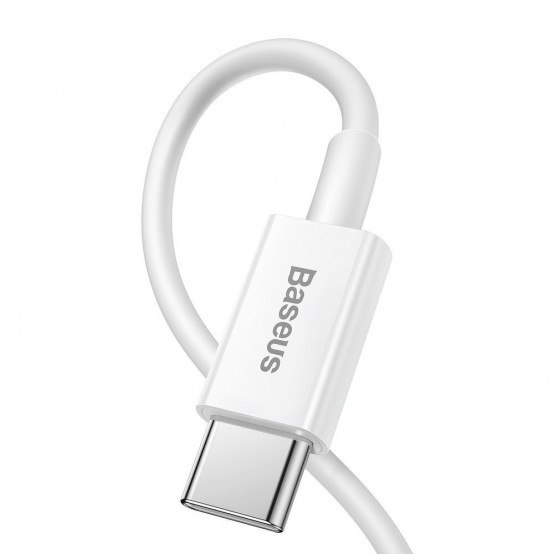 Cablu Baseus Superior, Fast Charging Data Cable pt. smartphone, USB Type-C la Lightning Iphone PD 20W, 1m, alb CATLYS-A02