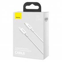 Cablu Baseus Superior, Fast Charging Data Cable pt. smartphone, USB Type-C la Lightning Iphone PD 20W, 1m, alb CATLYS-A02