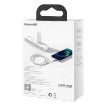 Cablu Baseus Superior, Fast Charging Data Cable pt. smartphone, USB Type-C la Lightning Iphone PD 20W, 1m, alb CATLYS-A02