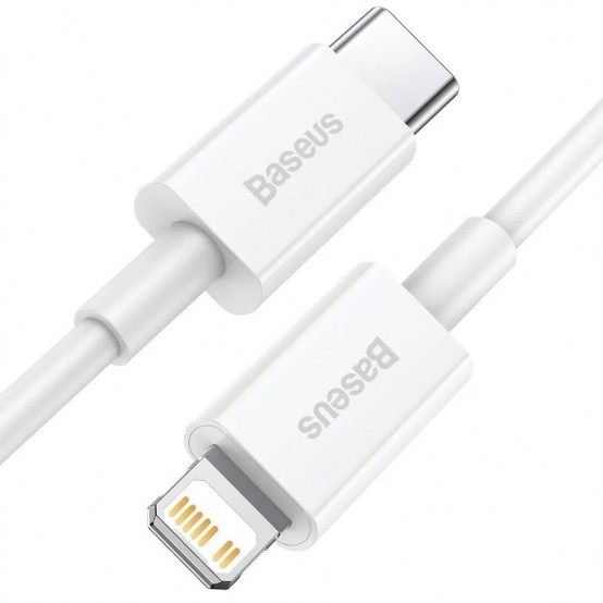 Cablu Baseus Superior, Fast Charging Data Cable pt. smartphone, USB Type-C la Lightning Iphone PD 20W, 1.5m, alb CATLYS-B02