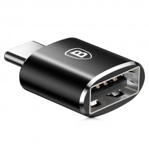 Cablu Baseus Mini OTG, USB Type-C(T) to USB 2.0(M), corp metalic, negru CATOTG-01