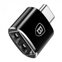 Cablu Baseus Mini OTG, USB Type-C(T) to USB 2.0(M), corp metalic, negru CATOTG-01