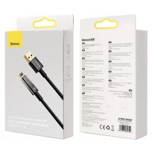 Cablu Baseus Explorer, Fast Charging Data Cable pt. smartphone, USB la Lightning Iphone 2.4A, 1m, Auto Power-Off, negru transpa