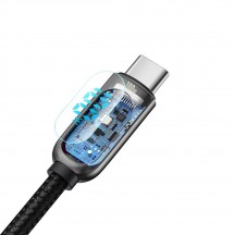 Cablu Baseus Display, Fast Charging Data Cable pt. smartphone, USB Type-C la USB Type-C 100W, braided, display, 1m, negru CATSK