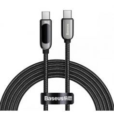 Cablu Baseus Display, Fast Charging Data Cable pt. smartphone, USB Type-C la USB Type-C 100W, braided, 2m, negru CATSK-C01