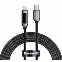 Cablu Baseus Display, Fast Charging Data Cable pt. smartphone, USB Type-C la USB Type-C 100W, braided, 2m, negru CATSK-C01