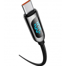 Cablu Baseus Display, Fast Charging Data Cable pt. smartphone, USB Type-C la USB Type-C 100W, braided, 2m, negru CATSK-C01