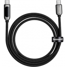 Cablu Baseus Display, Fast Charging Data Cable pt. smartphone, USB Type-C la USB Type-C 100W, braided, 2m, negru CATSK-C01