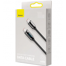 Cablu Baseus Display, Fast Charging Data Cable pt. smartphone, USB Type-C la USB Type-C 100W, braided, 2m, negru CATSK-C01