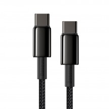 Cablu Baseus Tungsten Gold, Fast Charging Data Cable pt. smartphone, USB Type-C la USB Type-C 100W, braided, 1m, negru CATWJ-01