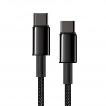 Cablu Baseus Tungsten Gold, Fast Charging Data Cable pt. smartphone, USB Type-C la USB Type-C 100W, braided, 2m, negru CATWJ-A01