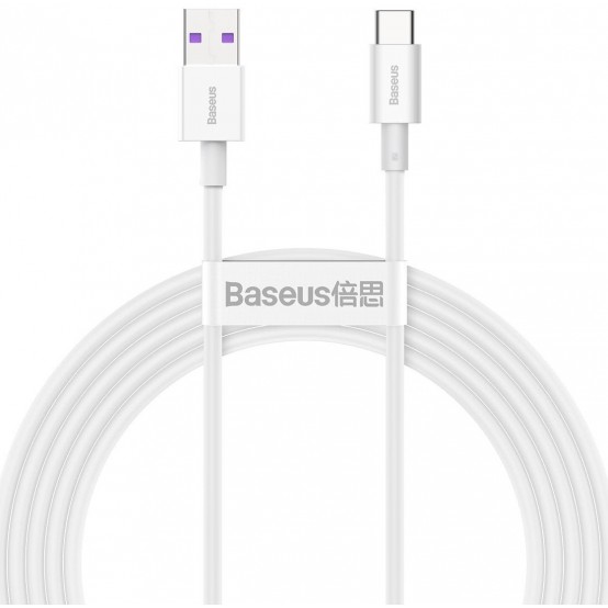 Cablu Baseus Superior, Fast Charging Data Cable pt. smartphone, USB la USB Type-C 66W, 2m, alb CATYS-A02