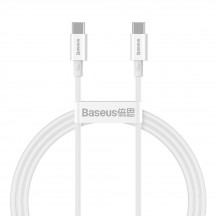 Cablu Baseus Superior, Fast Charging Data Cable pt. smartphone, USB Type-C la USB Type-C 100W, 1m, alb CATYS-B02