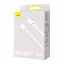 Cablu Baseus Superior, Fast Charging Data Cable pt. smartphone, USB Type-C la USB Type-C 100W, 1m, alb CATYS-B02