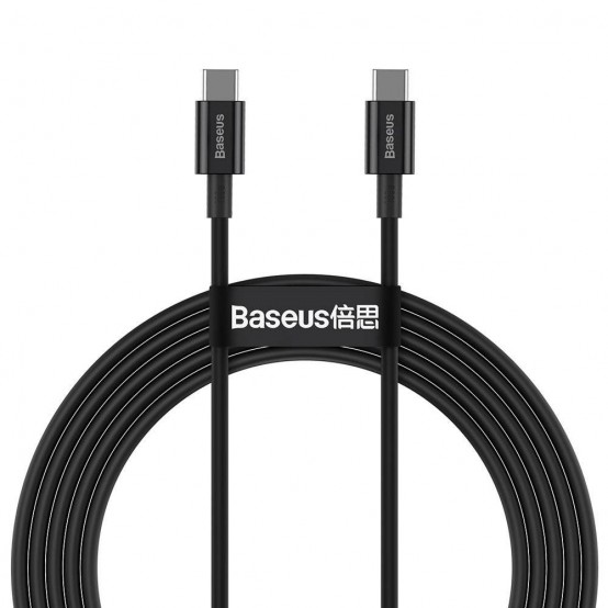 Cablu Baseus Superior, Fast Charging Data Cable pt. smartphone, USB Type-C la USB Type-C 100W, 2m, negru CATYS-C01