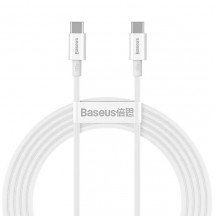 Cablu Baseus Superior, Fast Charging Data Cable pt. smartphone, USB Type-C la USB Type-C 100W, 2m, alb CATYS-C02