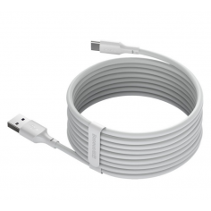 Cablu Baseus Simple Wisdom, Fast Charging Data Cable pt. smartphone, USB la USB Type-C 5A (2buc/set), 1.5m, alb TZCATZJ-02