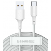 Cablu Baseus Simple Wisdom, Fast Charging Data Cable pt. smartphone, USB la USB Type-C 5A (2buc/set), 1.5m, alb TZCATZJ-02