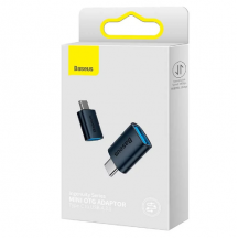 Cablu Baseus Ingenuity Series Mini OTG, USB Type-C (T) to USB 3.1 (M), corp metalic, albastru ZJJQ000003