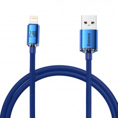 Cablu  Crystal Shine USB to Lightning, 2.4A, 1.2m - Blue CAJY000003