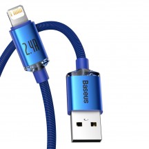 Cablu  Crystal Shine USB to Lightning, 2.4A, 1.2m - Blue CAJY000003