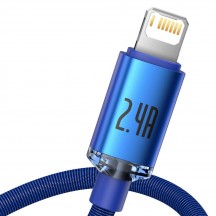 Cablu  Crystal Shine USB to Lightning, 2.4A, 1.2m - Blue CAJY000003