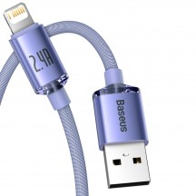 Cablu  Crystal Shine USB to Lightning, 2.4A, 1.2m - Purple CAJY000005