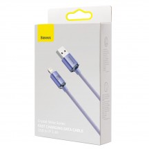 Cablu  Crystal Shine USB to Lightning, 2.4A, 1.2m - Purple CAJY000005