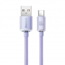 Cablu  Crystal Shine USB to Type-C, 100W, 1.2m - Purple CAJY000405