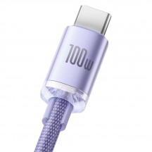 Cablu  Crystal Shine USB to Type-C, 100W, 1.2m - Purple CAJY000405