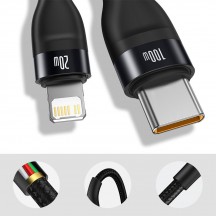 Cablu  Flash Series 2in1 Type-C to Type-C, Lightning 100W, 1.2m - Black CA1T2-F01