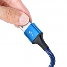 Cablu  Rapid Series 3in1 USB to Type-C, Lightning, Micro-USB 3.5A, 1.2m - Dark Blue CAJS000003