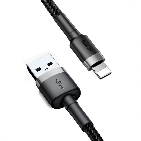 Cablu  Cafule USB to Lightning, 1.5A, 2m - Gray Black CALKLF-CG1